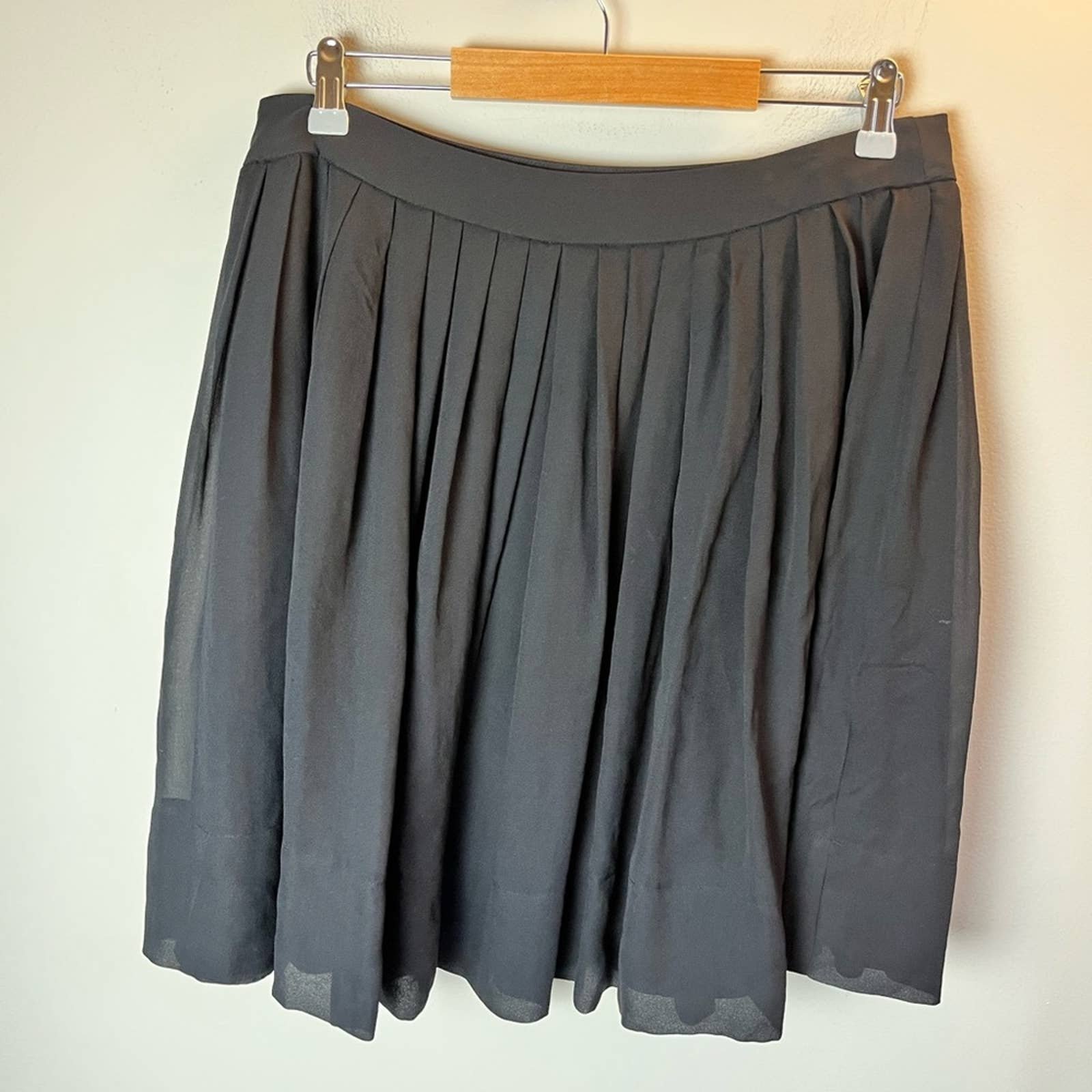 reasonable price Talbots Black Pleated Flowy Silk Skirt 12P NWT P0PgBobDA just buy it