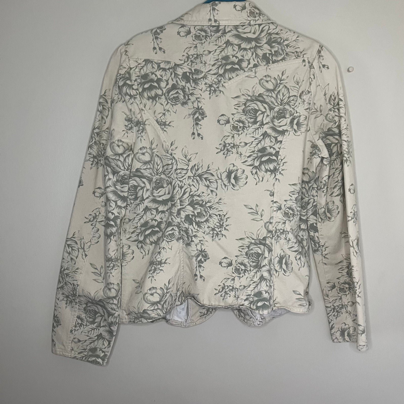 Stylish Y2K Vintage Floral Denim Jacket Size 10 hsX4gFgxk Online Shop