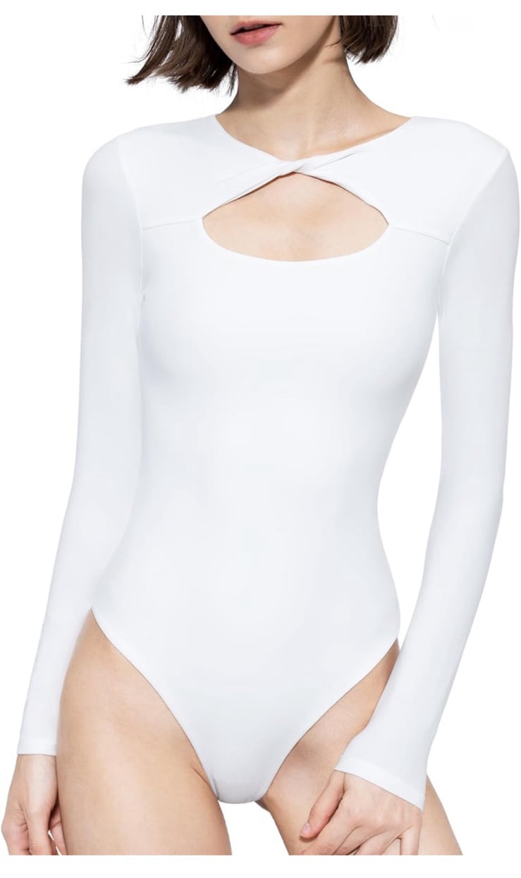 Latest  NWOT Womens White Long Sleeve Bodysuit Size Small Let9VIRVN for sale
