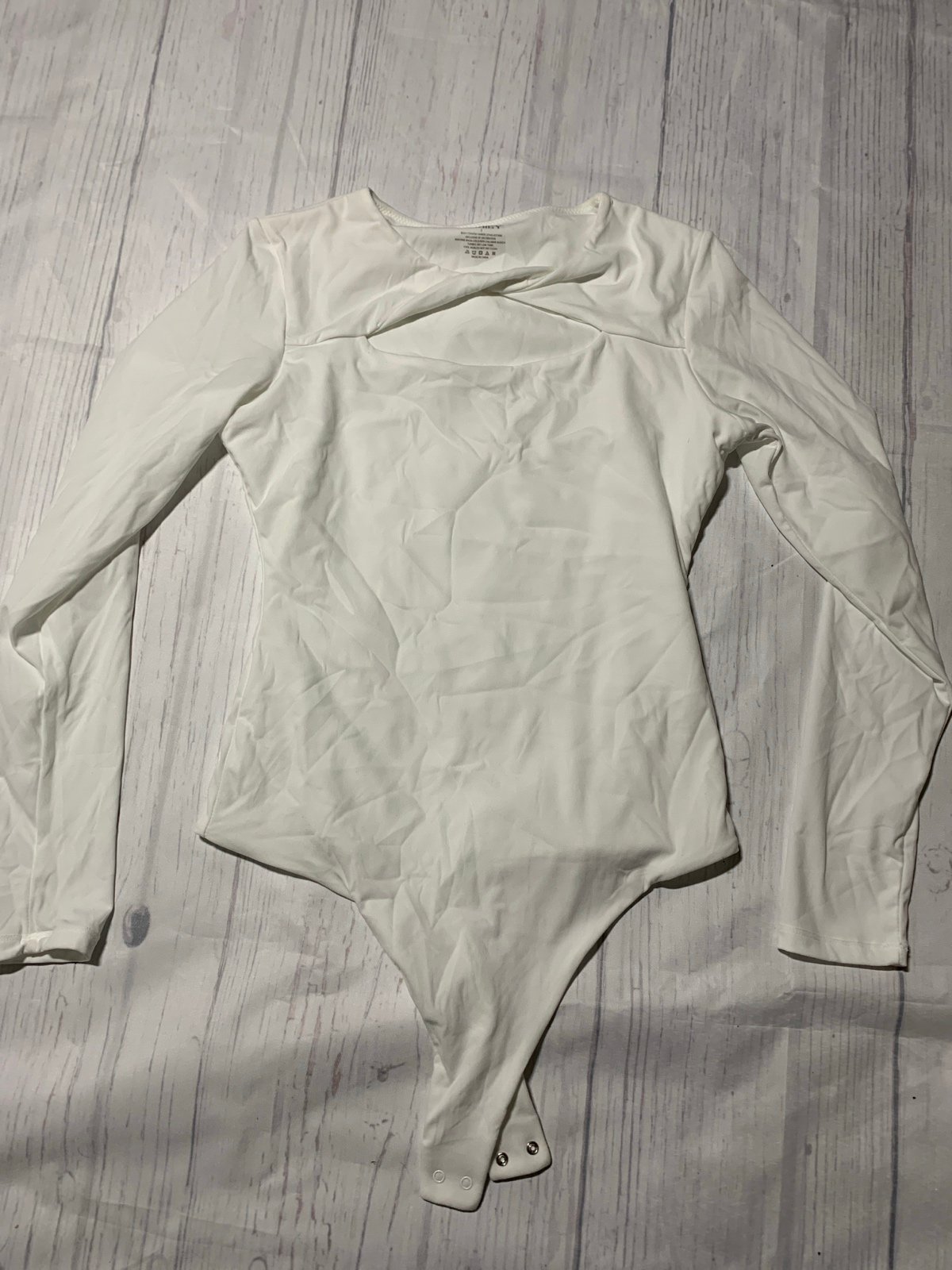 Latest  NWOT Womens White Long Sleeve Bodysuit Size Small Let9VIRVN for sale