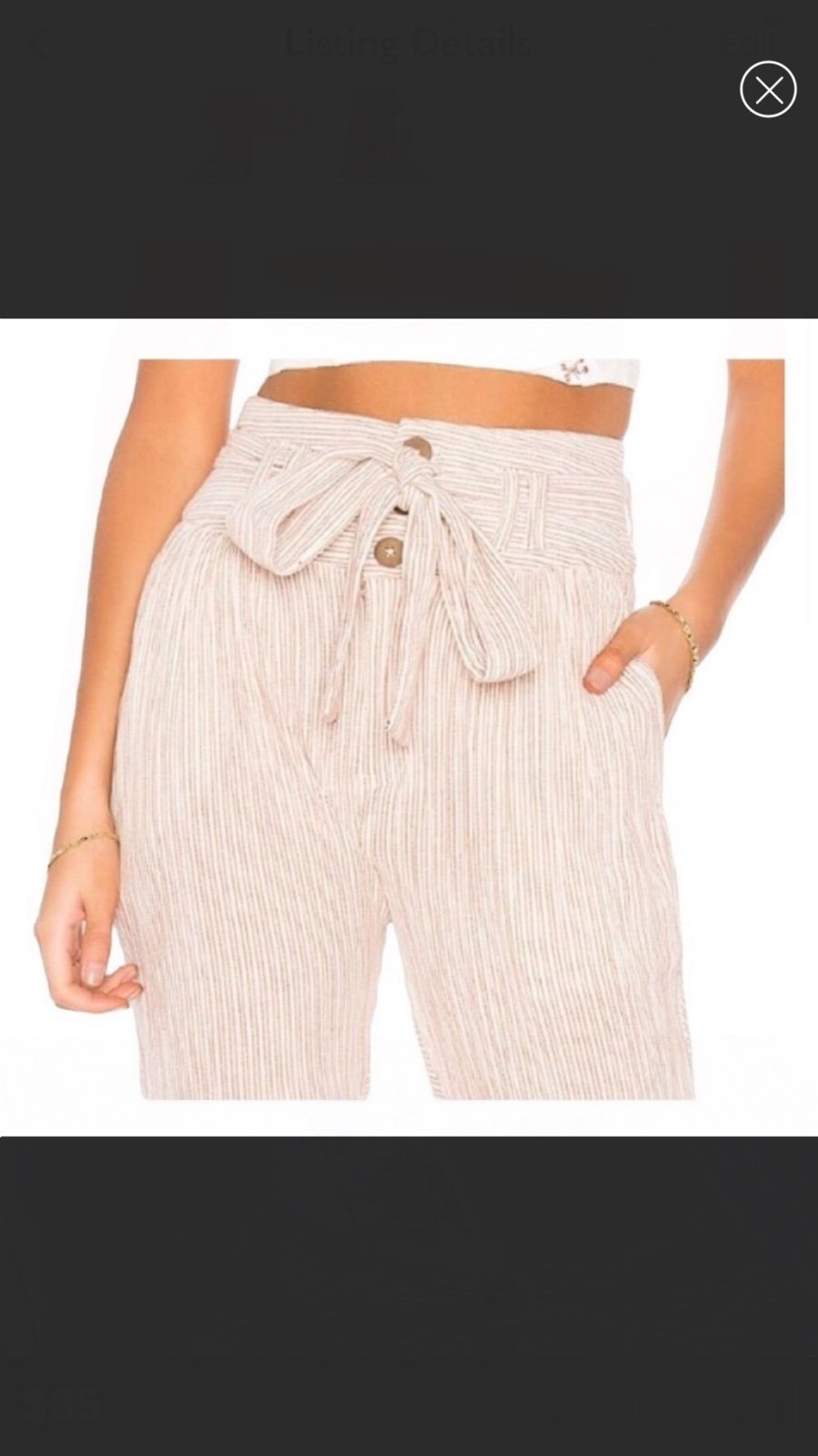 Fashion Free People Rumors Yarn dyed harem striped high waist toe belted pants size 0 gYJbseLgw Hot Sale