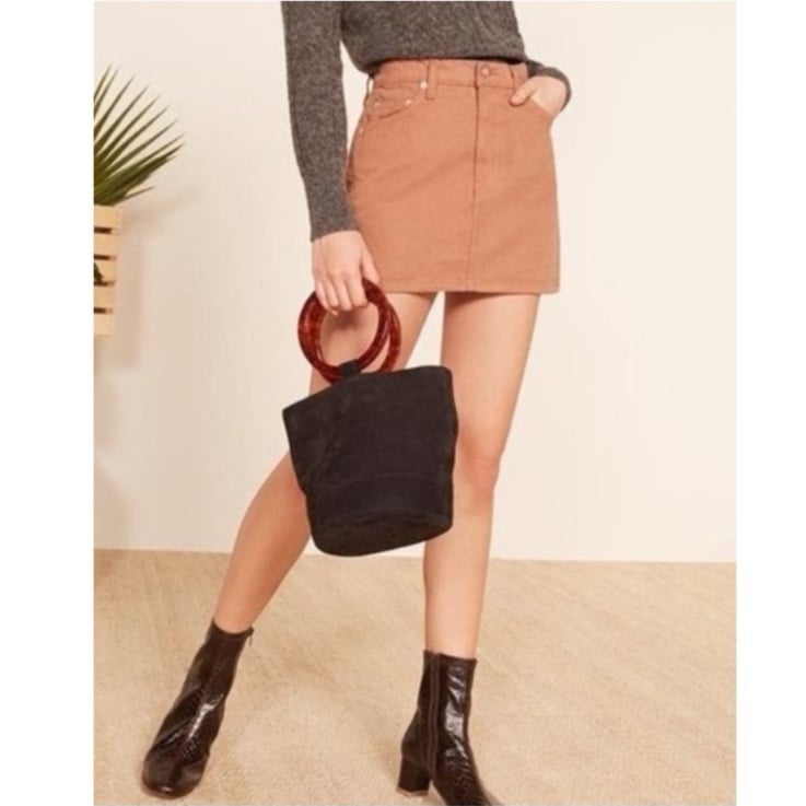 Cheap Reformation Becca Skirt in Nutmeg size 29 kmRmaIe