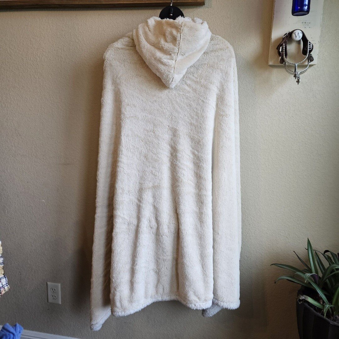 Custom Soft Surroundings Blanket Cape With Hood Beige Shearling Lined Missy One Size HxiQYMJFR on sale
