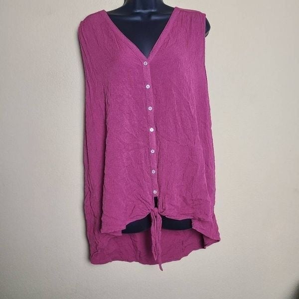 Affordable Peace & Pearls Button Down Front Knot Blouse