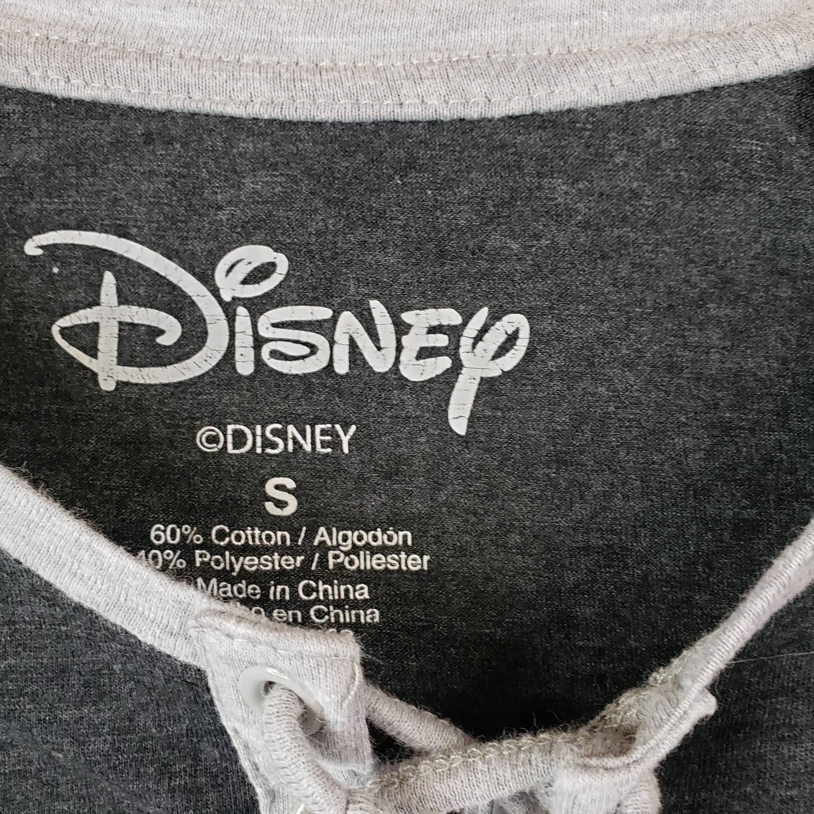 cheapest place to buy  Disney Mickey Mouse Athletics T Shirt Juniors Size Small Henley Long Sleeve Gray Nv4edNNiJ for sale