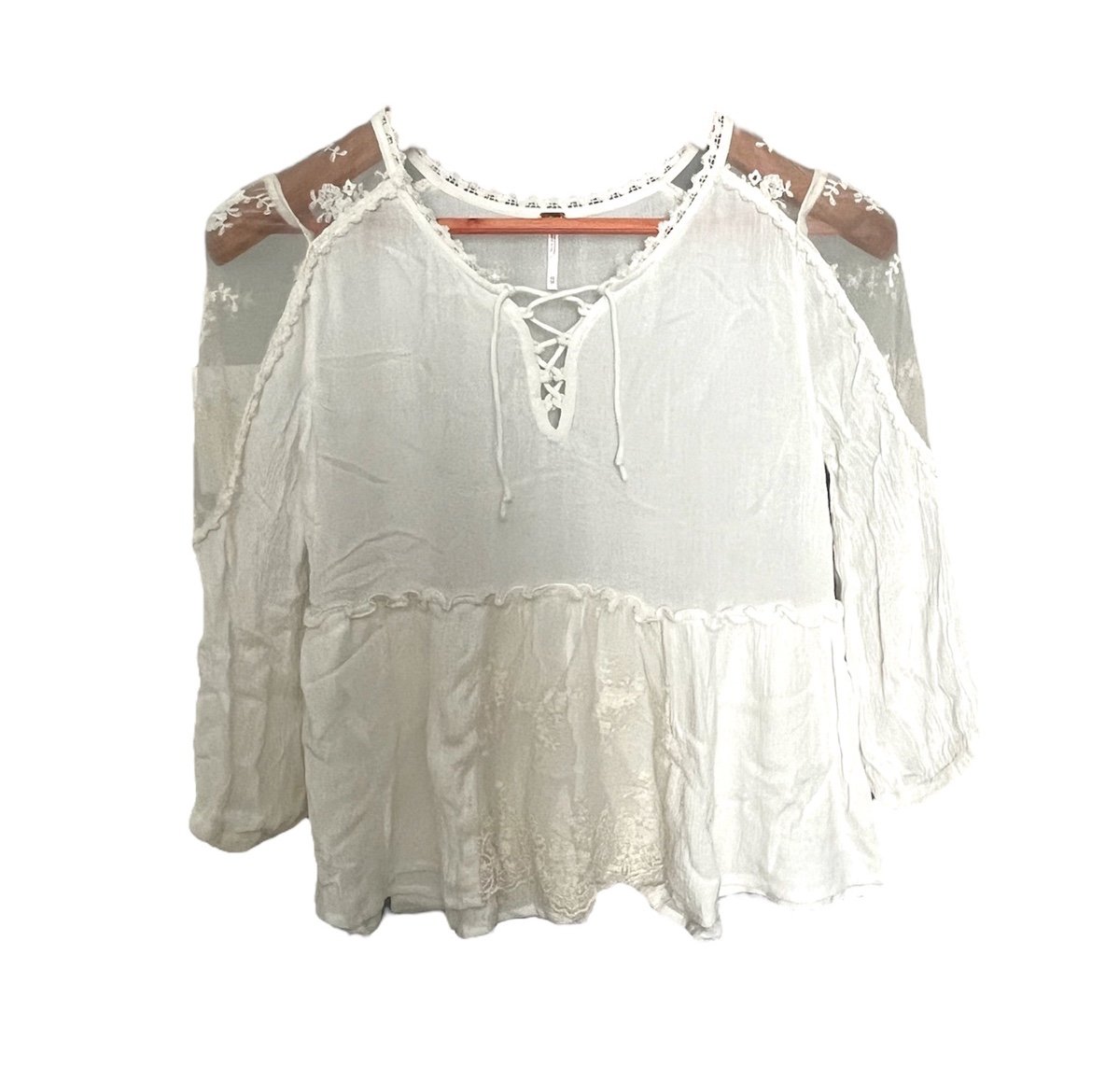 Comfortable Free People Lace White Top Size xs nEPjF19p