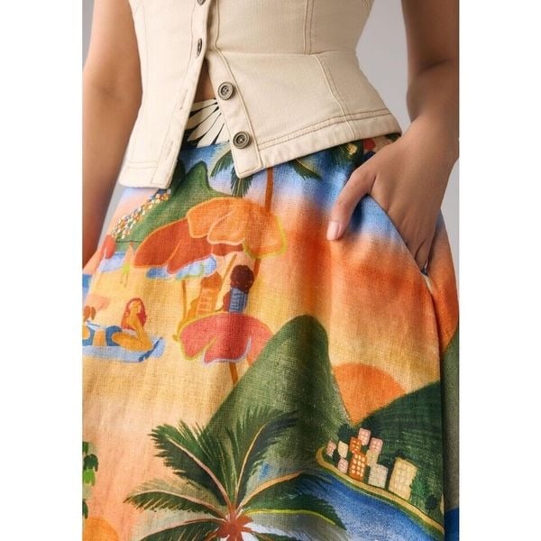 Buy New Anthropologie Farm Rio Carioca Midi Skirt Size Extra Small nrU6ZXaJM Factory Price