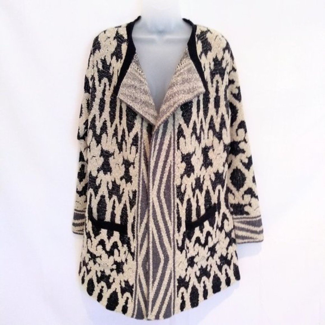 Simple Lucky Brand Intarsia Topper Open Sweater/Coat  M