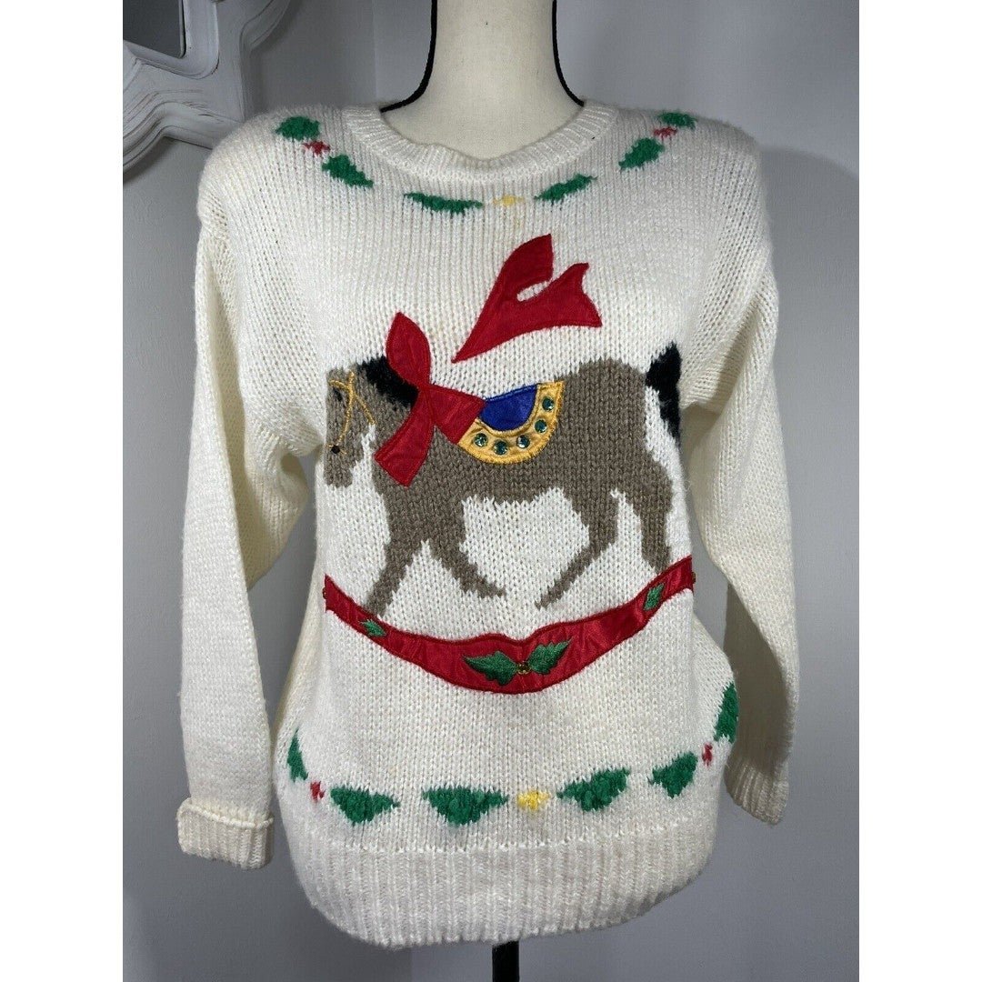 Amazing VTG Golden Isle Christmas Holiday Sweater Size Medium Wool Hxp9sOsCN Hot Sale
