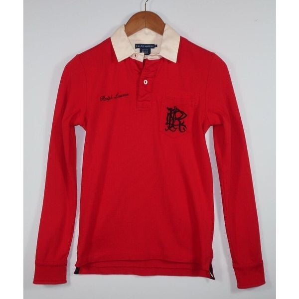 Perfect Ralph Lauren Blue Label Rugby Shirt #3 Red Whit