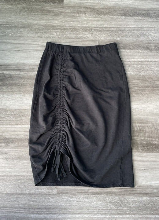 floor price Caslon Black Ruched Midi Skirt Size S Cotto