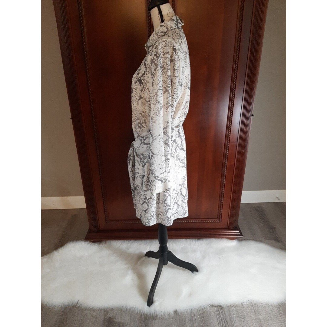 Nice Gianni Bini Womens Size 10 Ivory/Taupe Snake Print  Lined Tie Front Dress GCGiHDeqQ Fashion