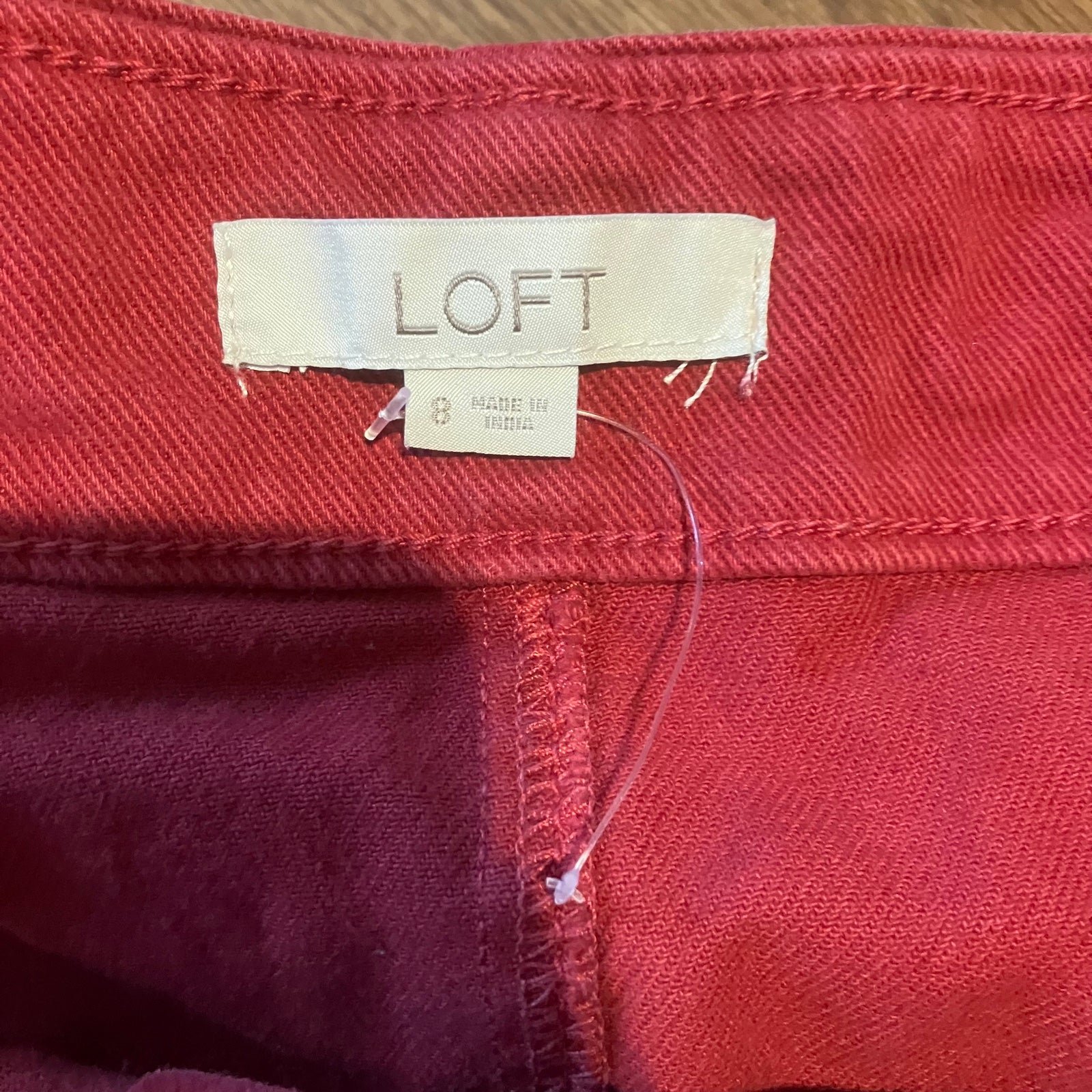 Custom LOFT NWOT Red Button Front A-Line Midi Skirt (Size 8) IfujN2CxT Discount