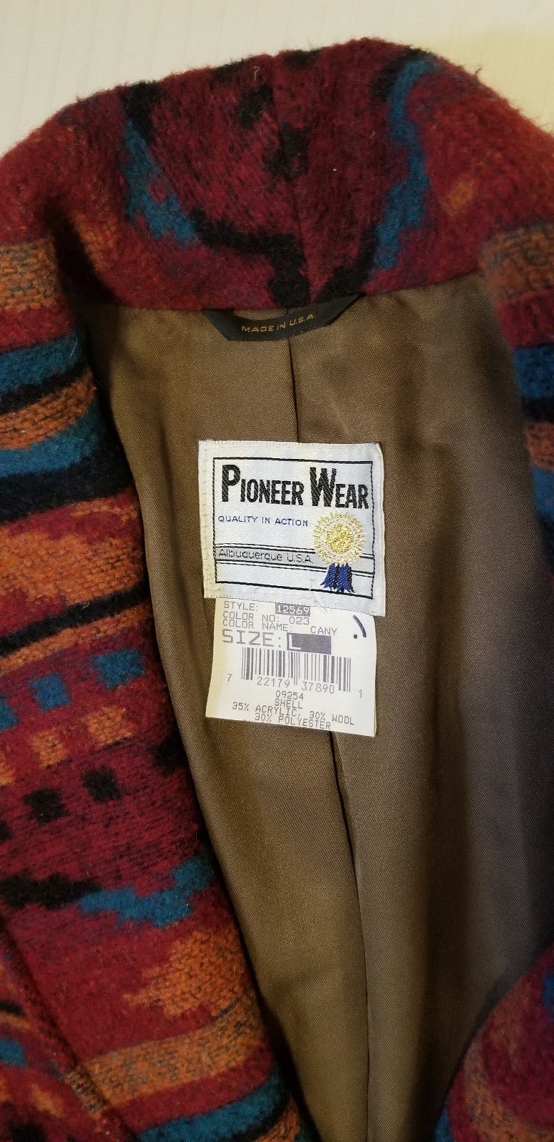 Latest  Vintage Pioneer Wear Southwestern Blanket Coat gJhdGPGhb for sale