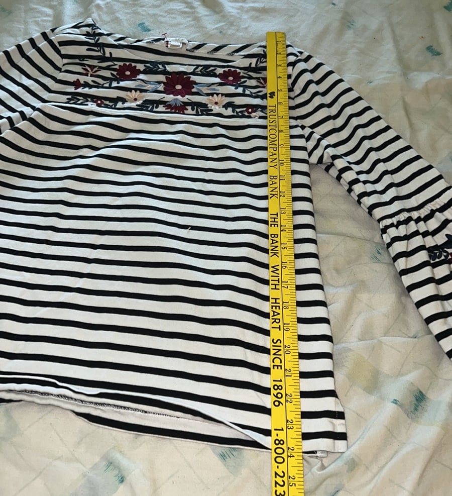Simple J. Crew Med b&w Striped top with flowers HSO2lqlEV Low Price