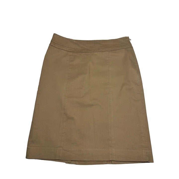 Nice Loft, tan color A-line skirt with double slit in back, size 4 K6i9zLJCx Low Price