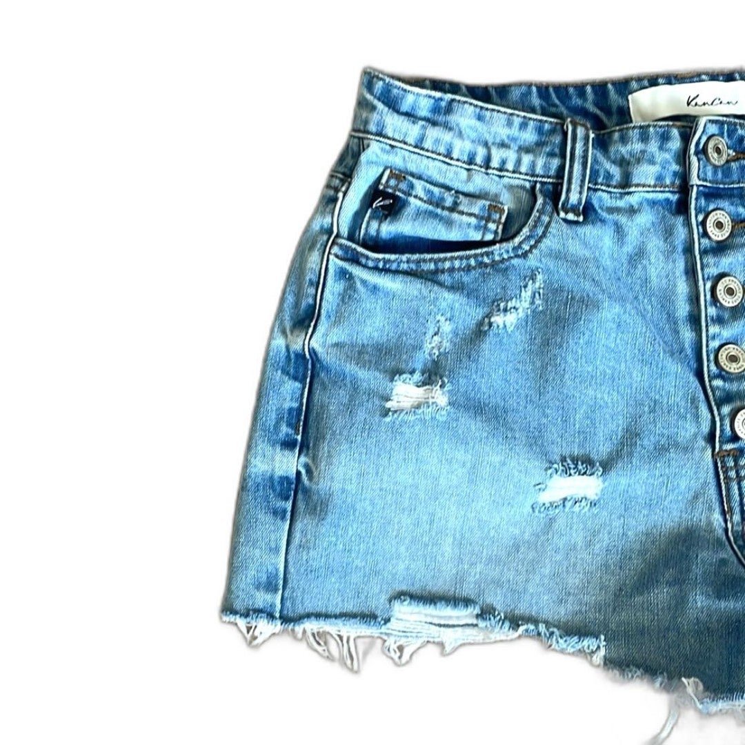 Great KanCan Distressed Button Fly Jeans Shorts Women´s Medium Pi0xS5bLp all for you