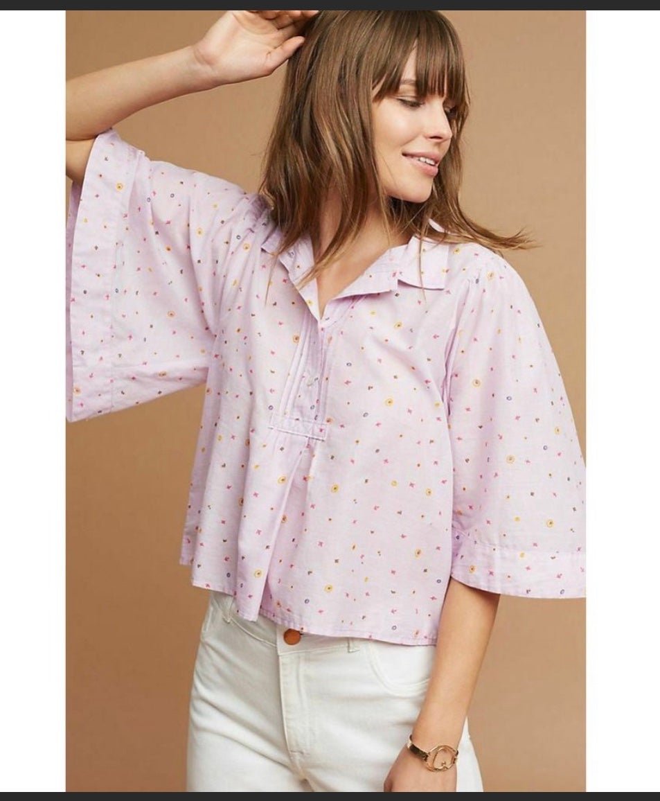 Latest  Anthropologie Maeve Eliot Popover Crop Top Bell Sleeve KYUNnChha Cheap