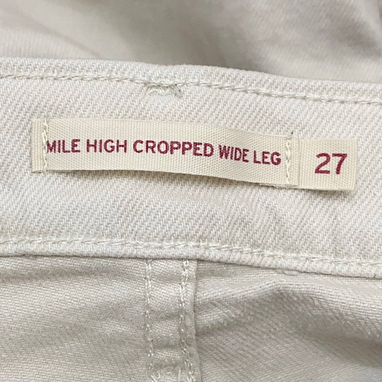 Classic LEVI’S Ivory Beige Mile High Cropped Wide Leg Jeans Size 27 PQACC5haL online store