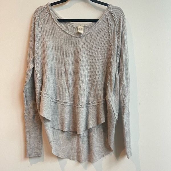 Personality We The Free Women´s Gray Grunge Boho Long Sleeve Catalina Thermal Top Size XS GySSS2GPc Factory Price