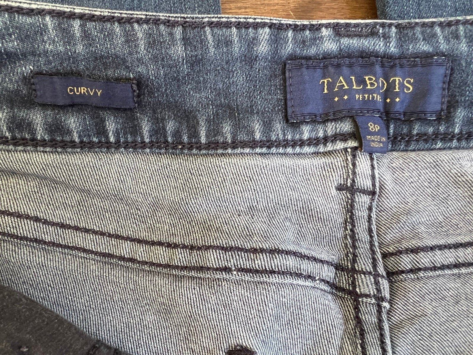 Authentic Talbots Curvy Stretch Jeans Womens 8P/30 Blue Mid Rise Dark Wash Cotton Blend OVSpLqv6f Zero Profit 