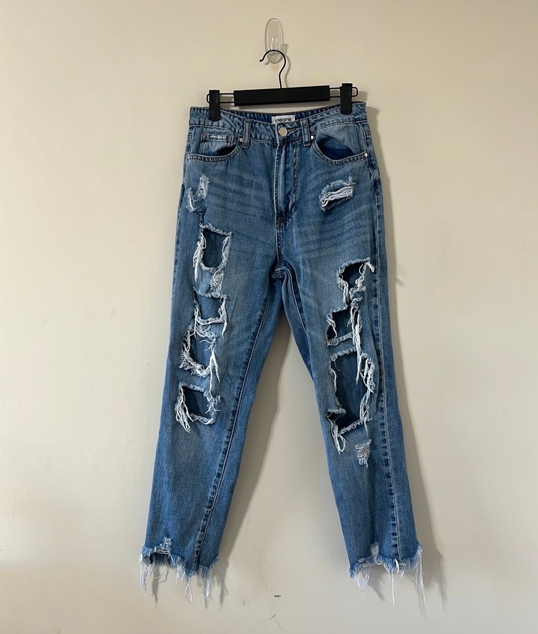 floor price Insane Gene Light Wash Super Distressed High Rise Girlfriend Denim Jeans Size 25 n8hcU5HvZ online store