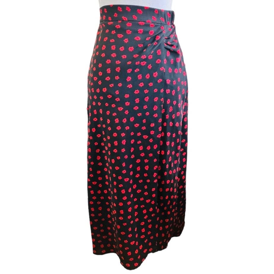 Classic Princess Polly Long Back Maxi Skirt Red Flowers