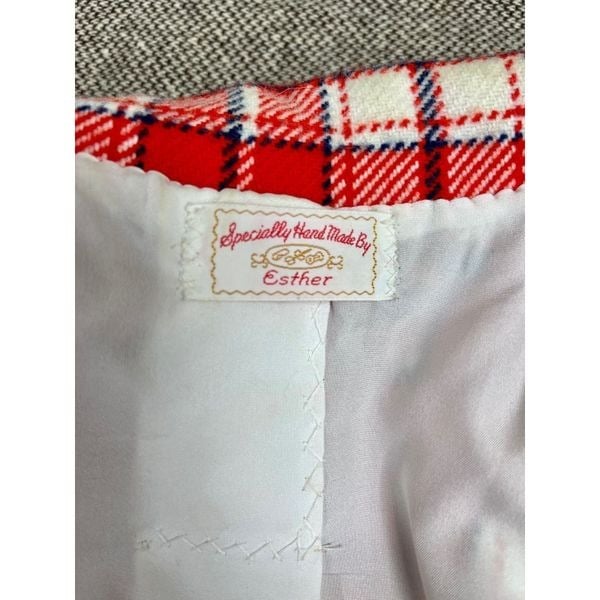 high discount Vtg 1980s Relaxed Red & White Plaid Wool Jacket Blazer Sz M/L Boxy Fit OWqAzB0Q2 outlet online shop