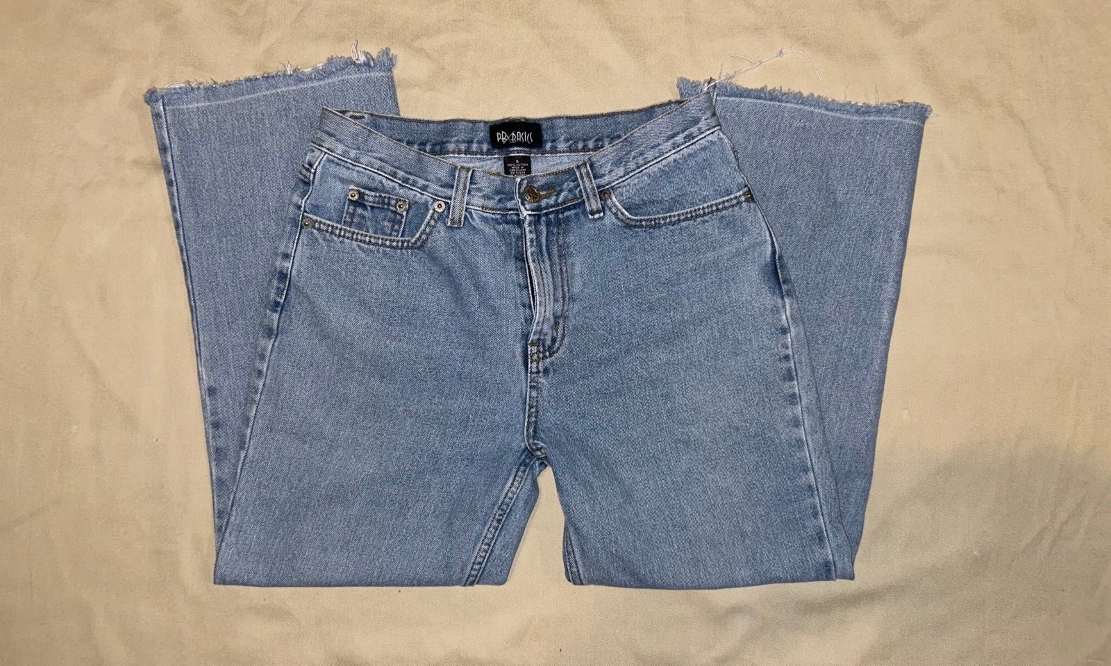 Cheap Vintage Y2K 90s PBX BASICS Jeans with Raw Hem Cropped Size 6 100% Cotton nK3bb9Ft3 Buying Cheap