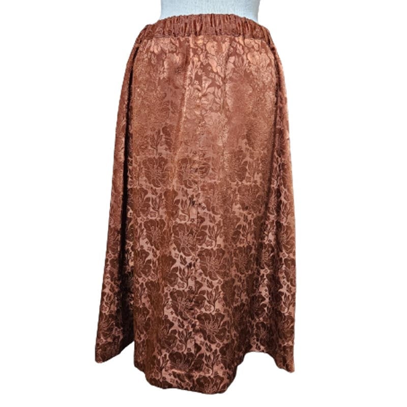 Authentic Vintage Handmade Burnt Orange Midi Skirt Size
