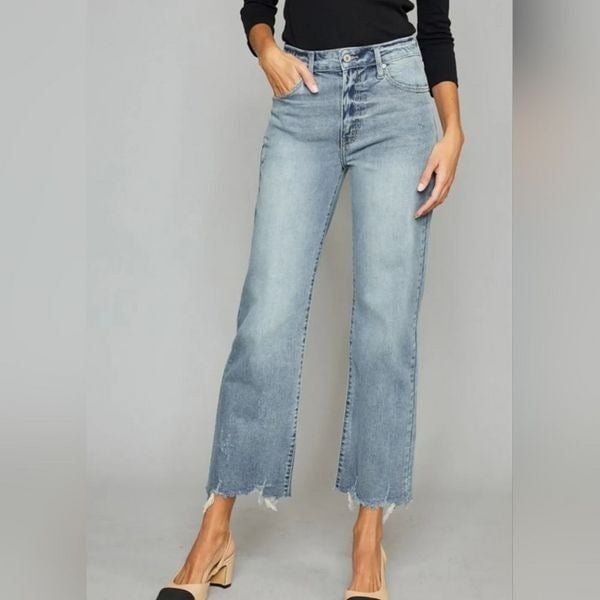 Gorgeous Kancan Cropped Raw Hem High Waist Jean in YOUR