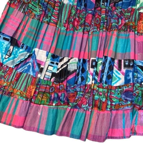 Custom Vintage High Gate Size Medium Multicolor Tiered Maxi Skirt Bohemian Boho Cotton KLlMCOIoM Great