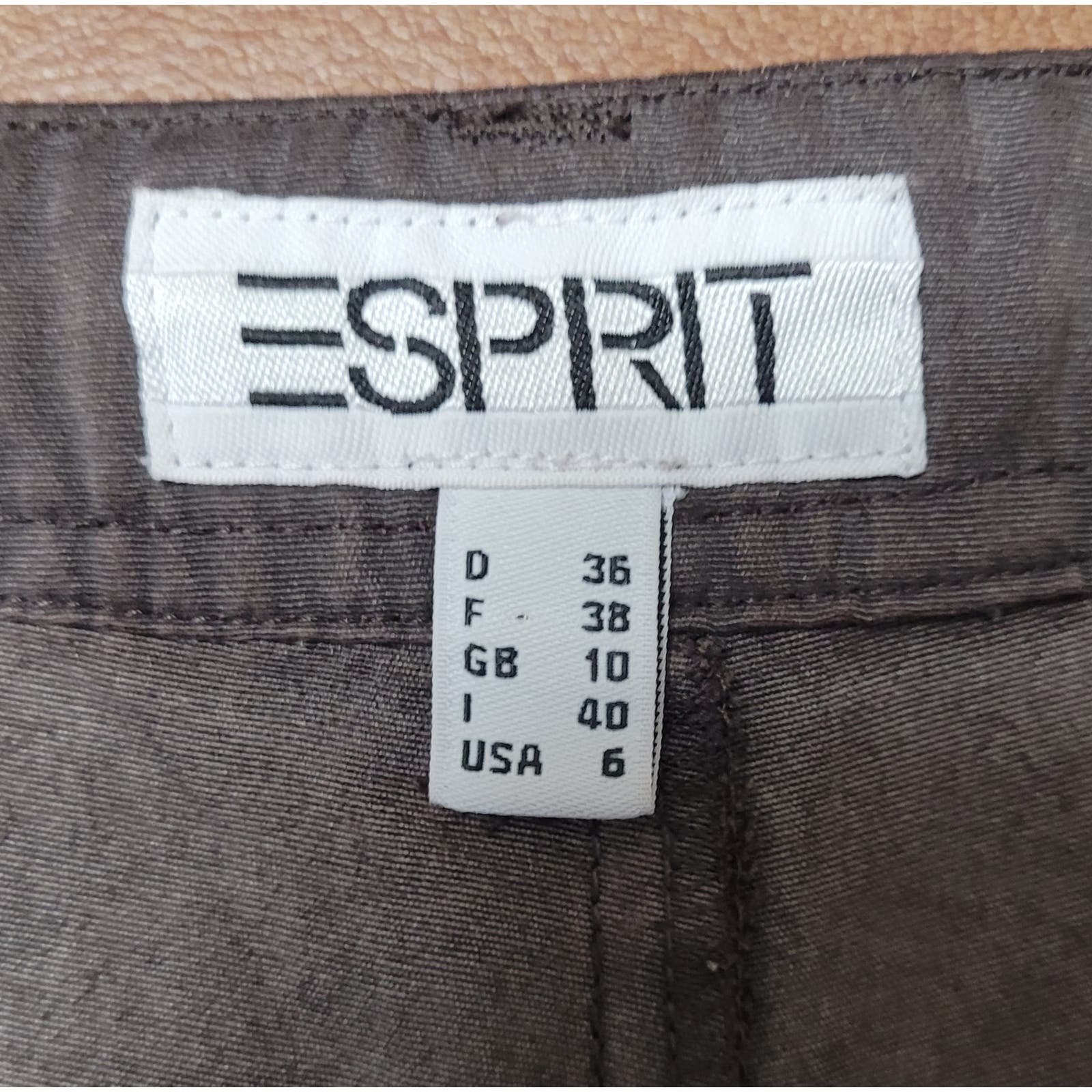 Special offer  ESPRIT womens brown stright leg pants slacks lined cuffs minimalist capsule sz 6 h7x6VGnHx well sale
