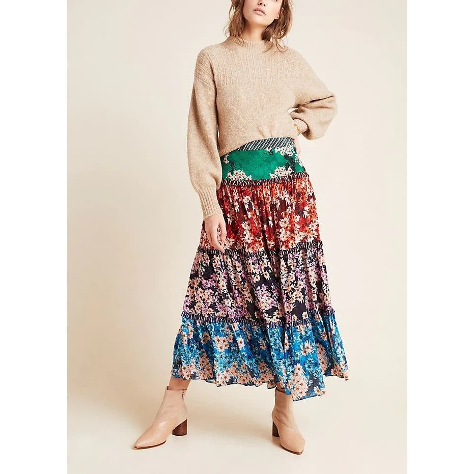 save up to 70% Anthropologie Bhanuni Maxi Skirt Tiered 