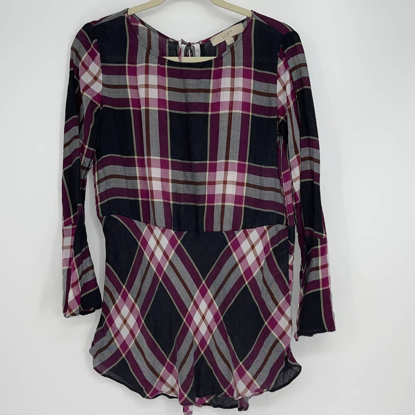 Latest  LOFT PLAID DESIGN LIGHTWEIGHT SOFT LONG SLEEVE LYOCELL PULLOVER TOP SIZE XS Gx6UBQYgw just for you