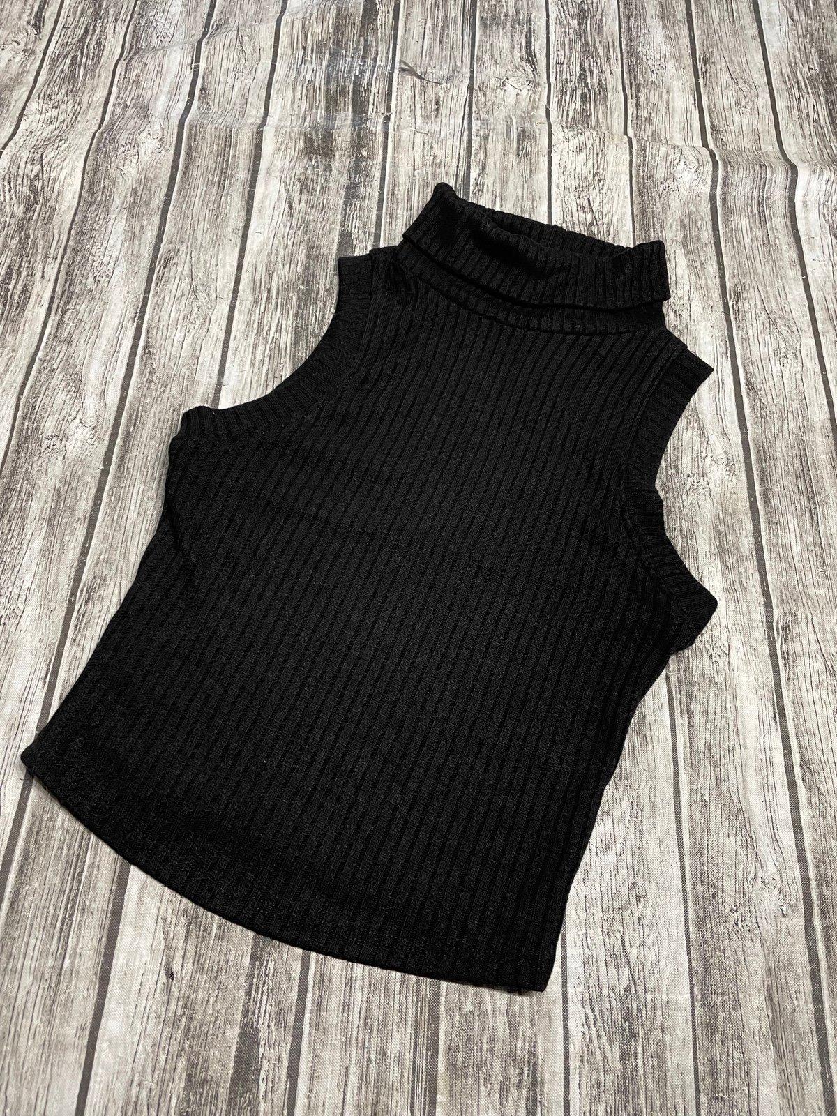 The Best Seller Ladies small Bozzolo black ribbed sleeveless knit top with turtle neck excellent PdETj2fhm Counter Genuine 