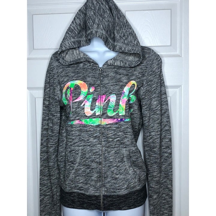 Perfect Pink hooded zip-up XS heathered grey ksKwt8whf 