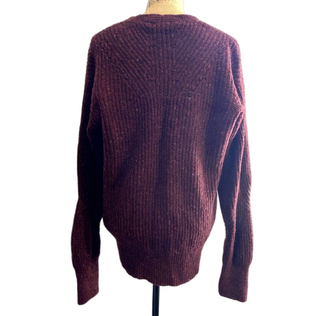 Factory Direct  Rag & Bone Donegal V-Neck Sweater Burgundy Red Recycled Wool Size Large kjSfTqUBD US Outlet
