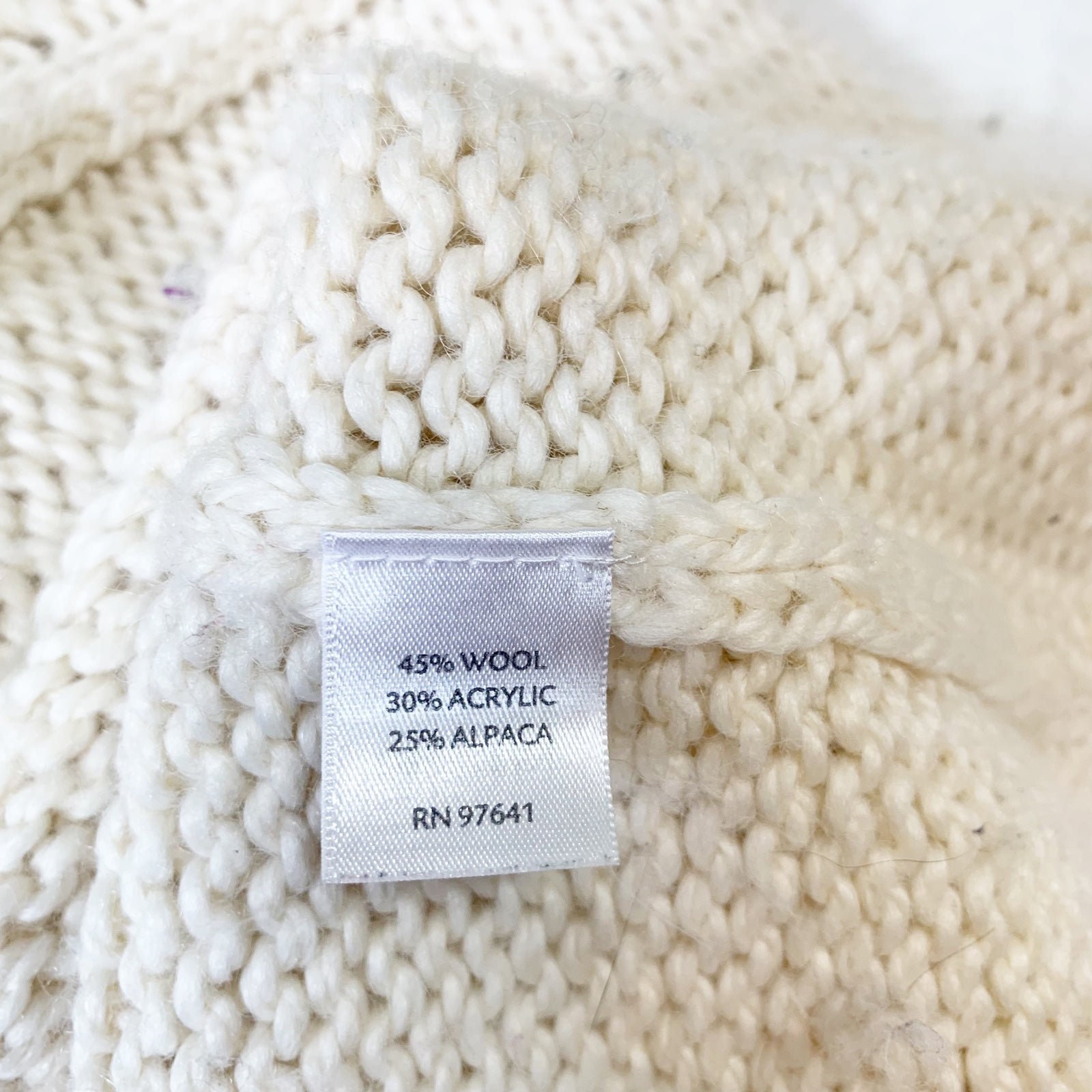 Simple J. Jill cream open knit long sleeve tunic length wool alpaca blend sweater NJlm64NM1 Online Exclusive
