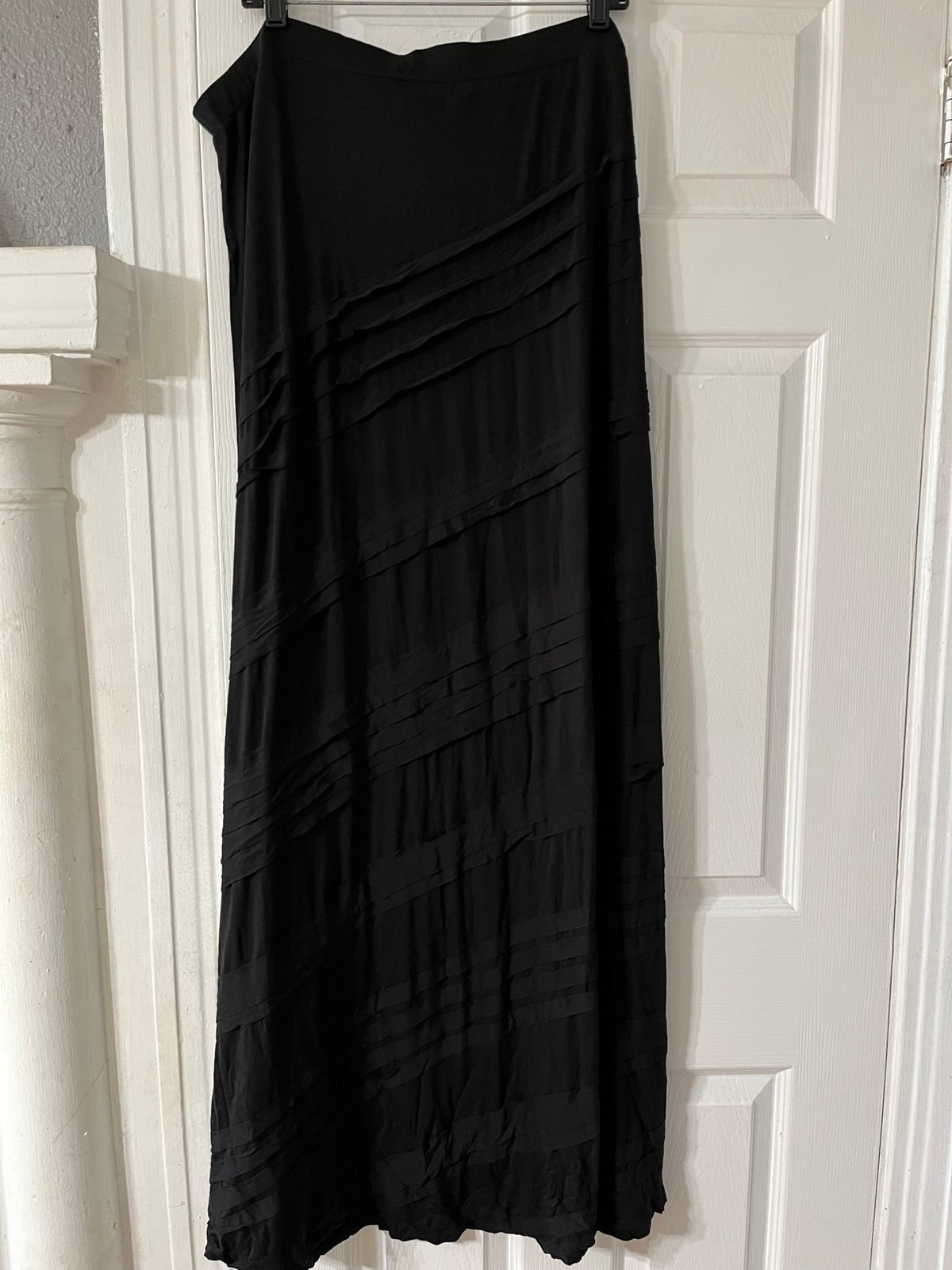 Wholesale price Long Elegant Legs Women’s Size 16 Black Long Skirt Raffles Elastic Waist Skirt, L1B1BZDDB Cool