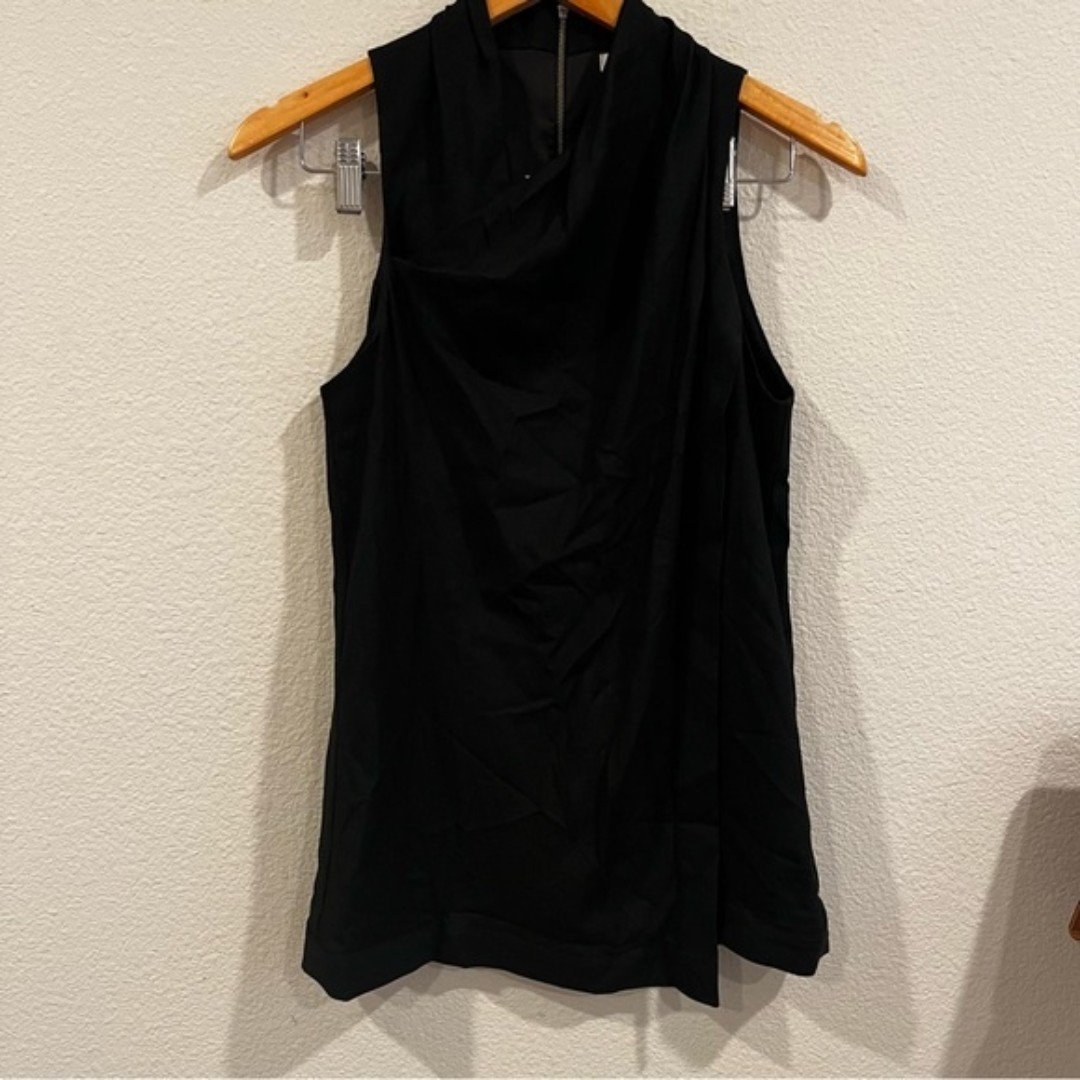 The Best Seller Helmut Lang black draped sleeveless top zipper back size xsmall Nfp7IgbF0 for sale