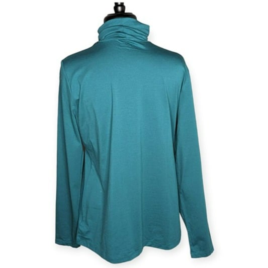 Promotions  Land´s End Shaped Fit Dark Green Long Sleeve Turtleneck Top Size XL oc6ACMNCa Everyday Low Prices