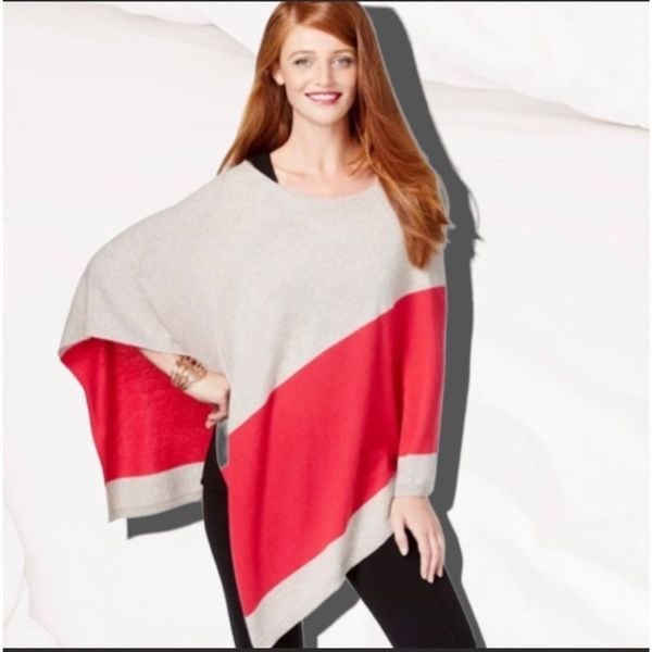 Cheap Inc International Concepts Beige Colorblocked Poncho Sweater S / M Wool Blend HvN279tos Everyday Low Prices