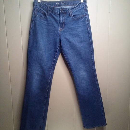 Perfect Old Navy Jeans 8 Short Straight Leg Mid-Rise Bl
