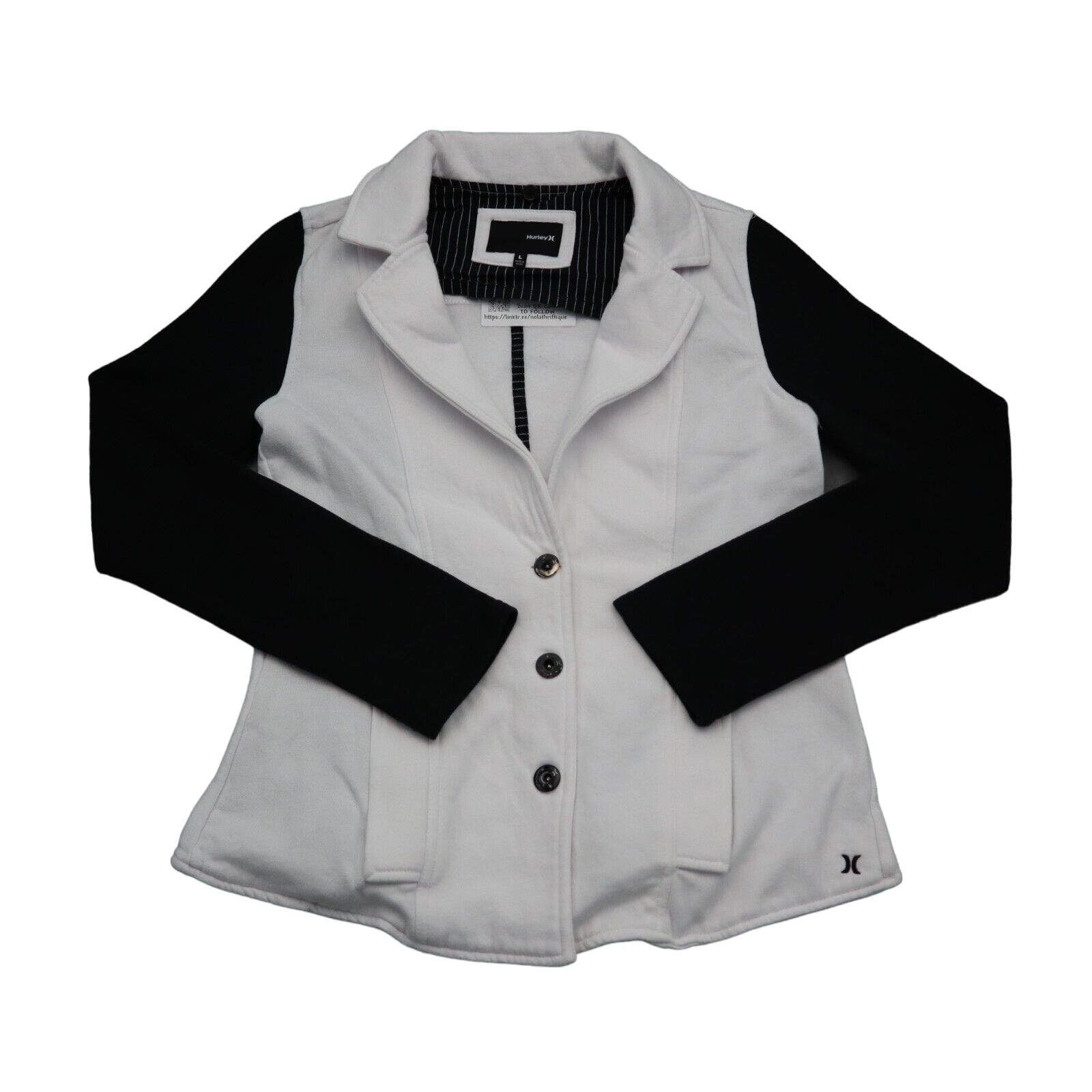 Popular Hurley Jacket Womens L White Black Blazer Notch