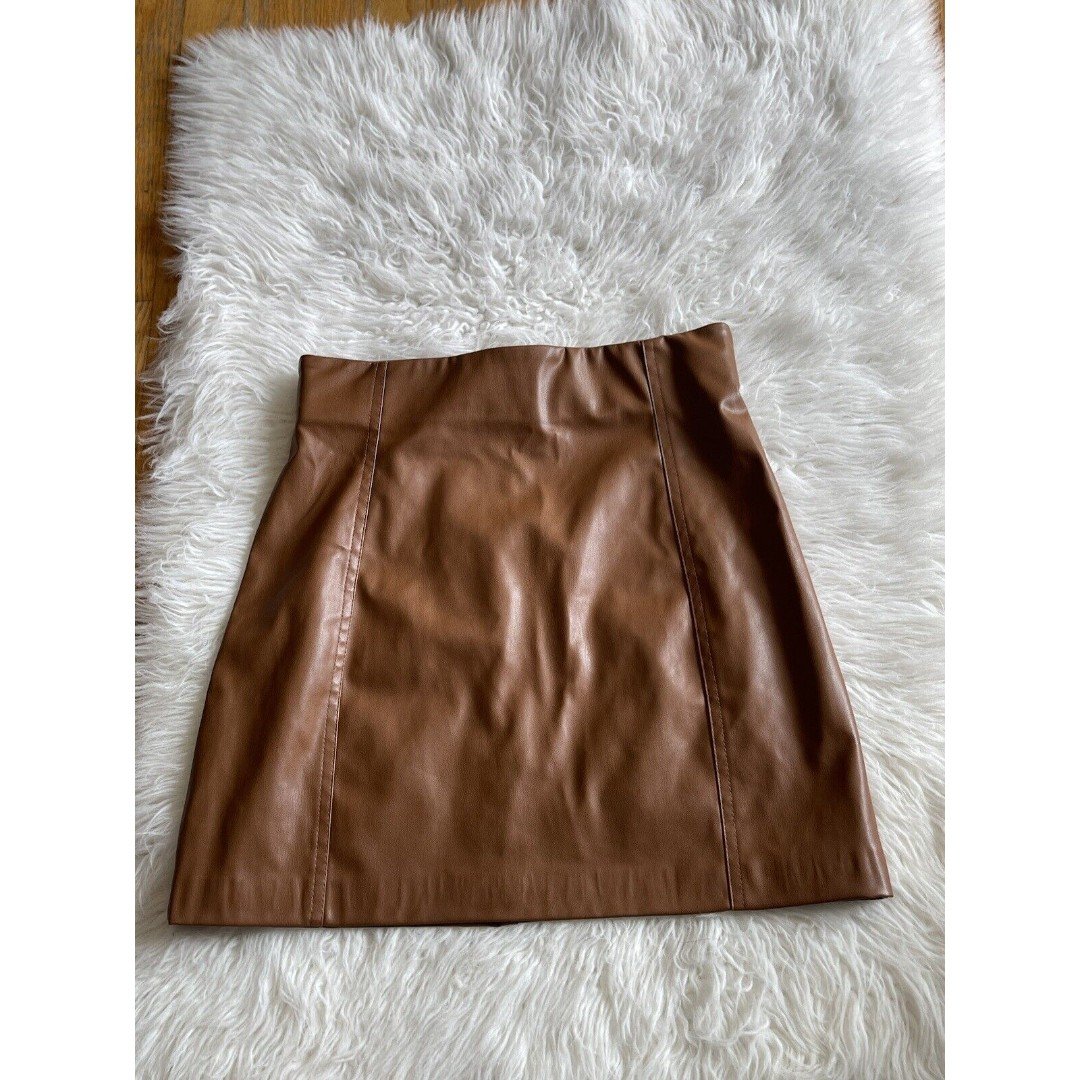 Custom ZARA Womens Size Small Faux Leather Brown Mini Skirt kBzP4PMsz Discount