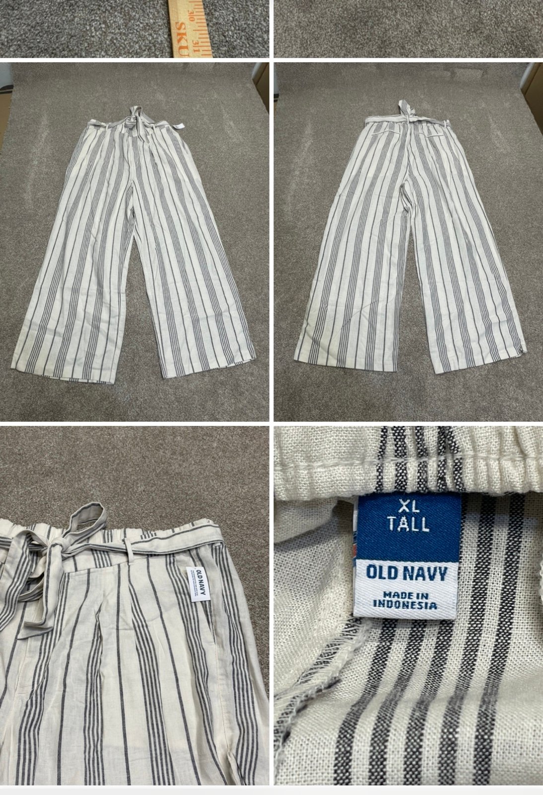 Fashion Old Navy women wide leg pin striped pants sz X-