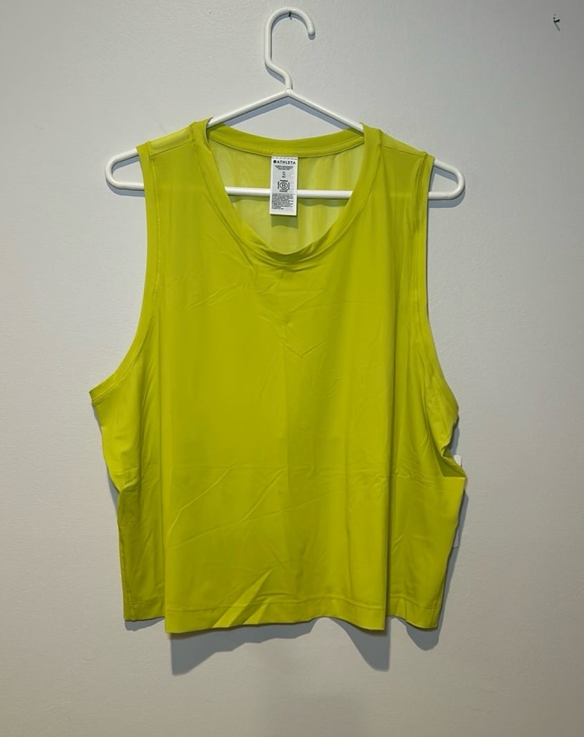 Wholesale price NWT Athleta Ultimate Muscle Tank Neon Yellow Green XL workout activewear gym LsdD1Vh5K Online Shop