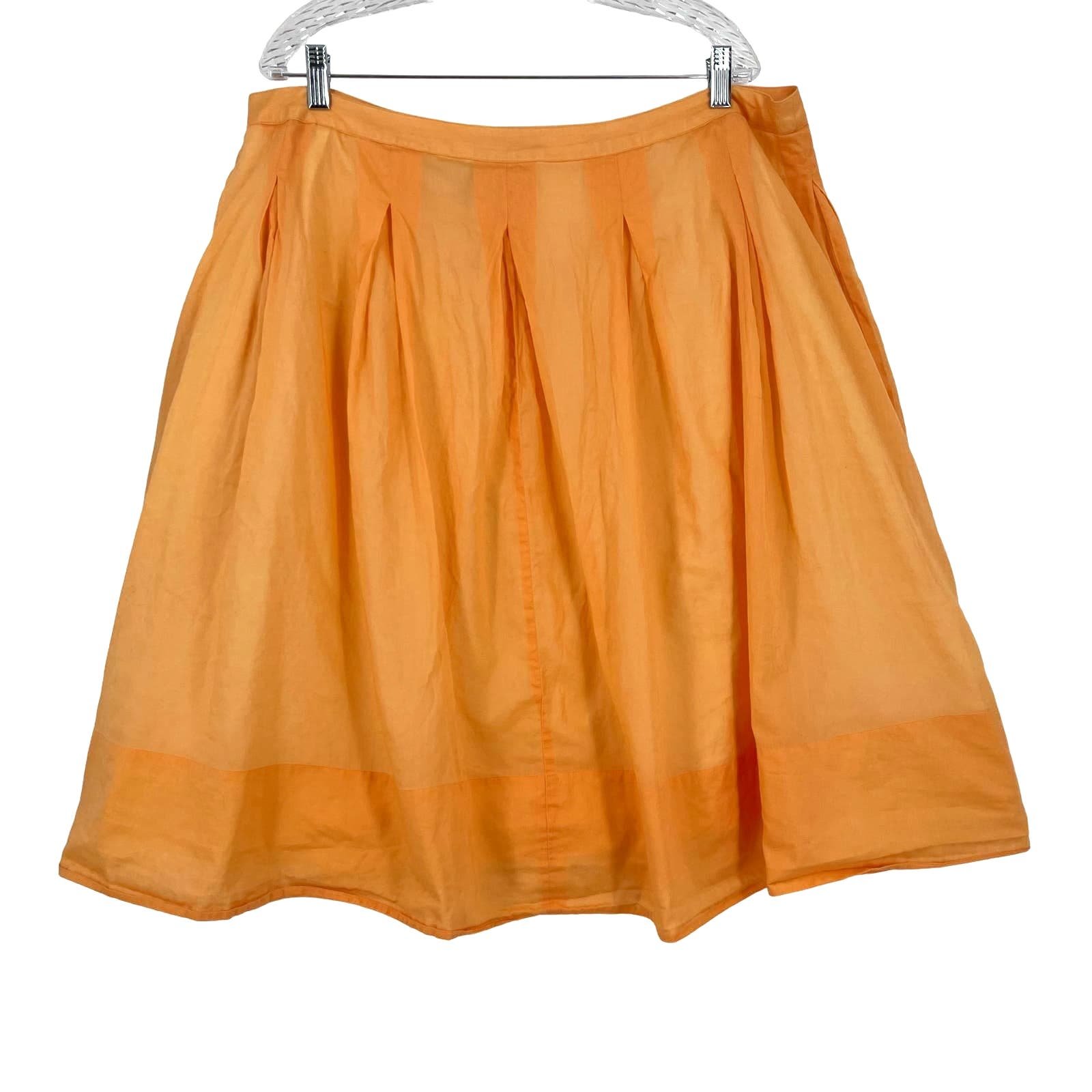Custom Talbots Pleated A-Line Skirt Orange Size 20 ggPg