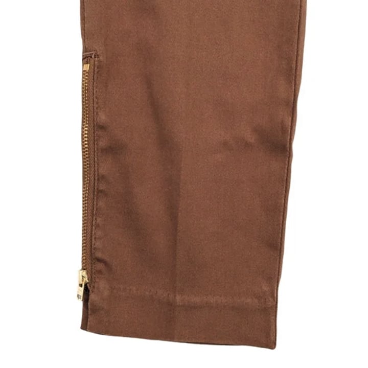 Discounted LEVEL 99 Brittany Zip Hem Straight Leg Trouser Size 26P Tobacco Brown/Tan Wash onbV5QrAc just for you